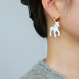 Nomadic Horse Enamel Drop Earrings – 3D Horse Design - floysun