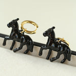 Nomadic Horse Enamel Drop Earrings – 3D Horse Design - floysun