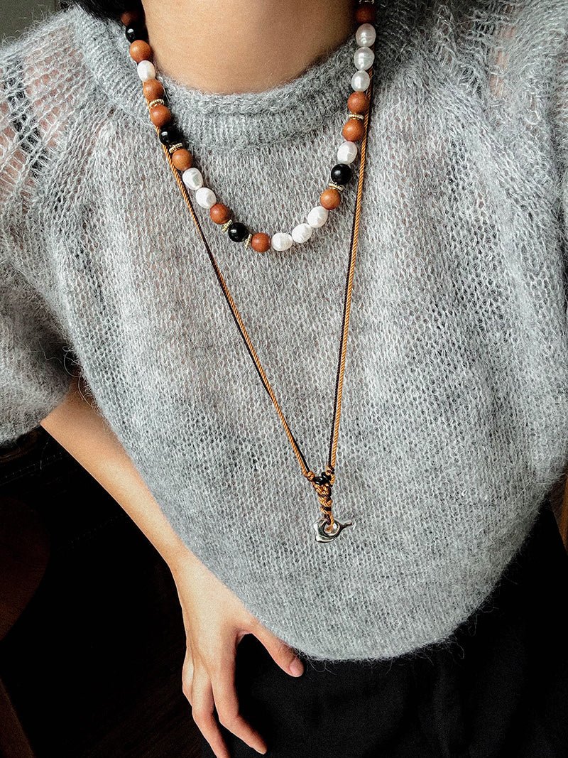 Nomadic Woven Basket & Flask Pendant Necklace - floysun