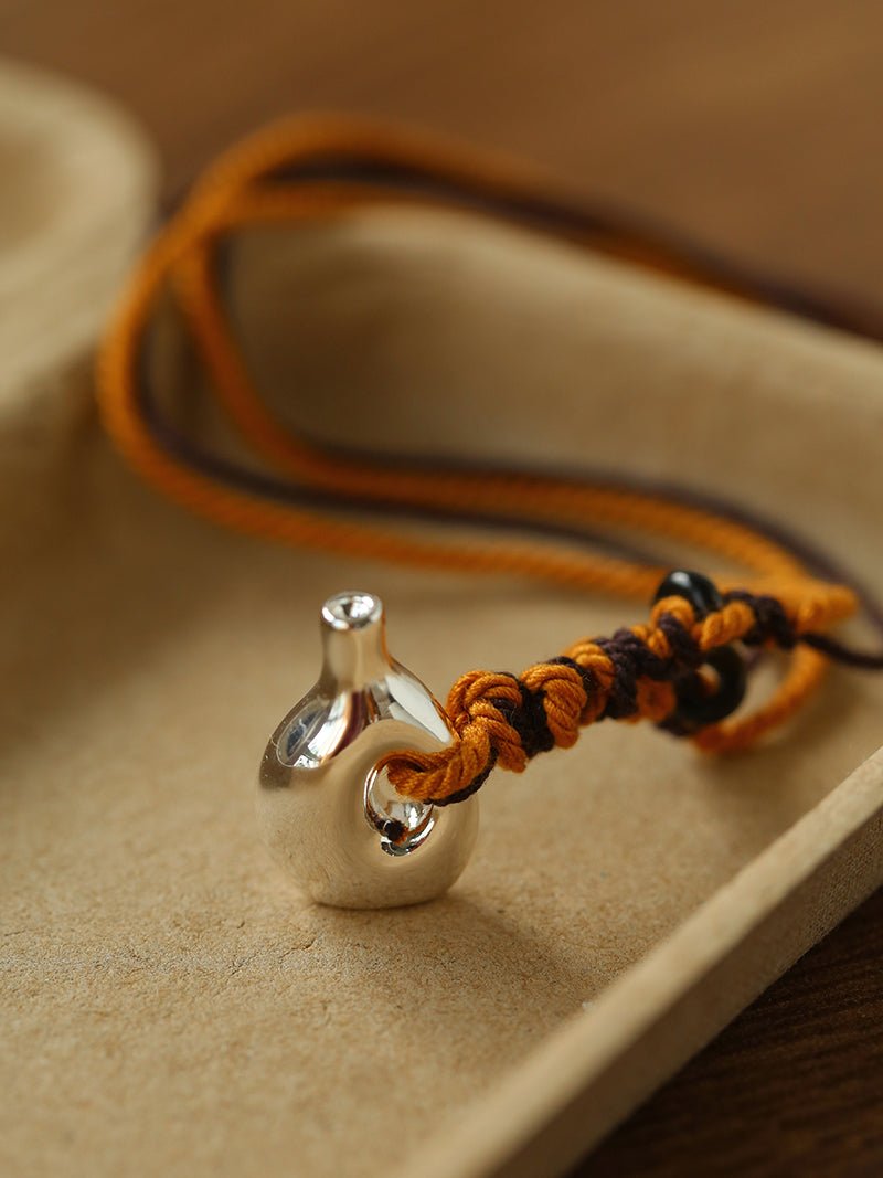 Nomadic Woven Basket & Flask Pendant Necklace - floysun