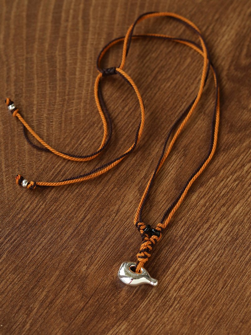 Nomadic Woven Basket & Flask Pendant Necklace - floysun