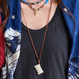 Nomadic Woven Basket & Flask Pendant Necklace - floysun