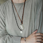 Nomadic Woven Basket & Flask Pendant Necklace - floysun