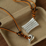 Nomadic Woven Basket & Flask Pendant Necklace - floysun
