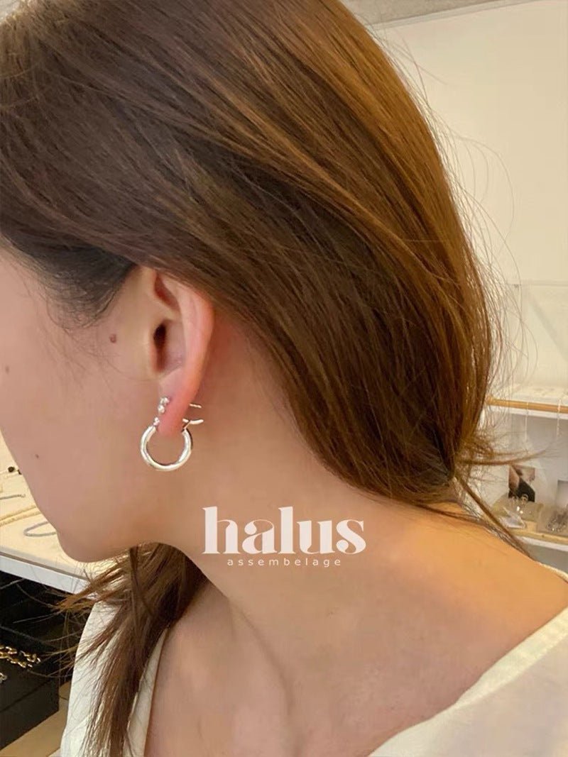 Nordic Minimalist 925 Sterling Silver Hoop Earrings - floysun