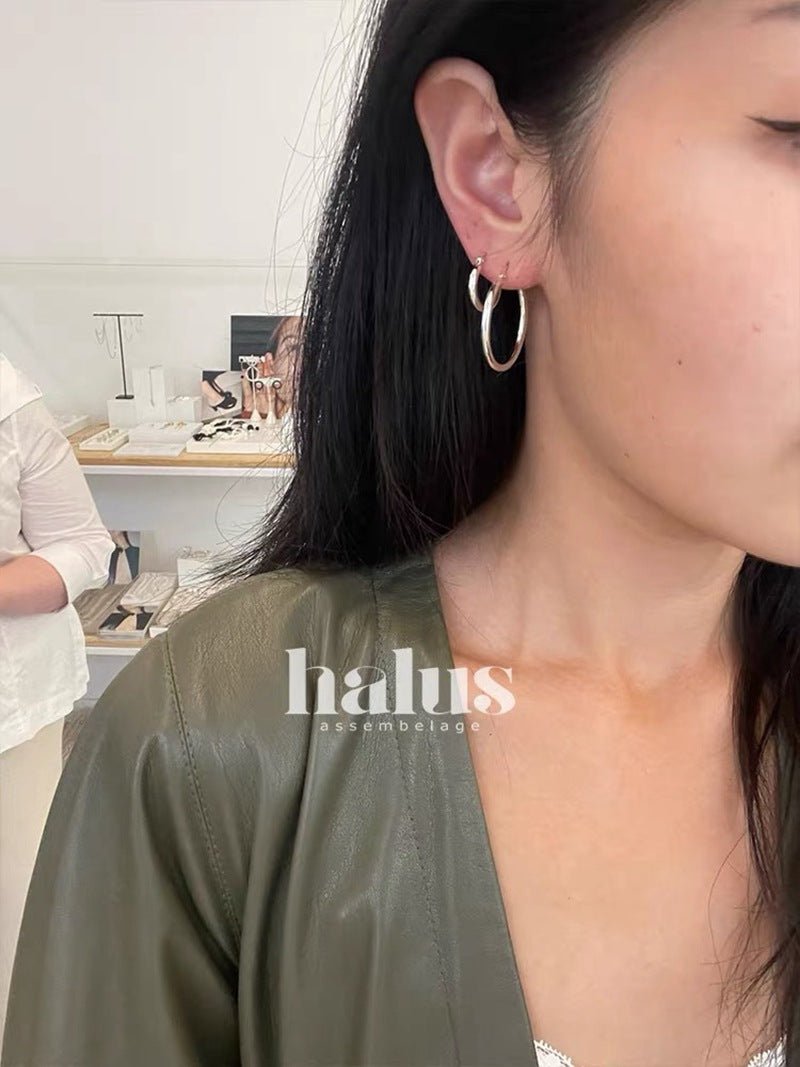 Nordic Minimalist 925 Sterling Silver Hoop Earrings - floysun