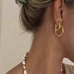 Nordic Minimalist 925 Sterling Silver Hoop Earrings - floysun