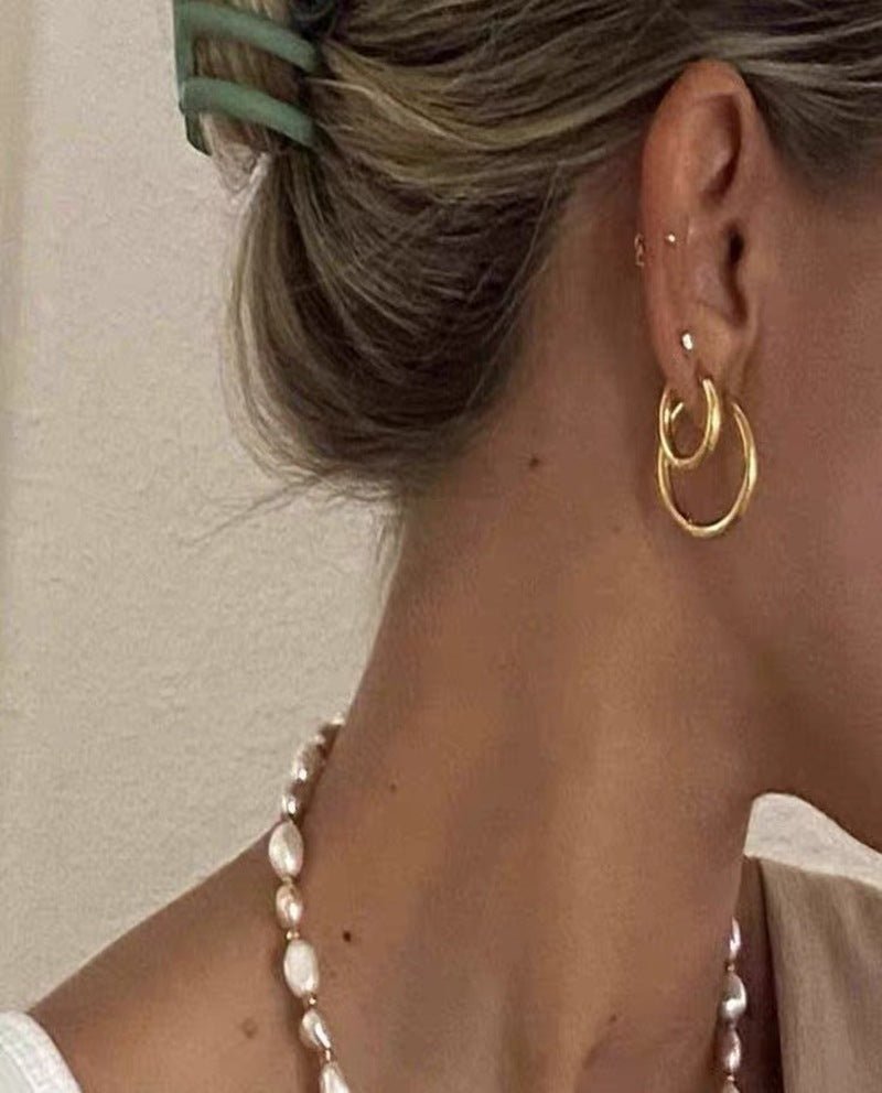 Nordic Minimalist 925 Sterling Silver Hoop Earrings - floysun