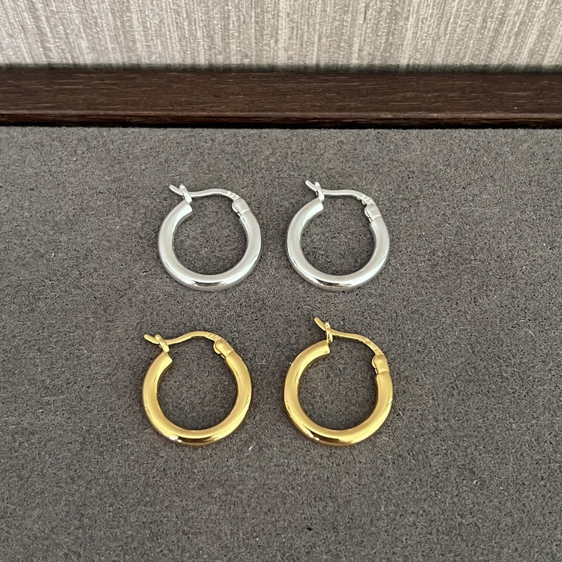 Nordic Minimalist 925 Sterling Silver Hoop Earrings - floysun