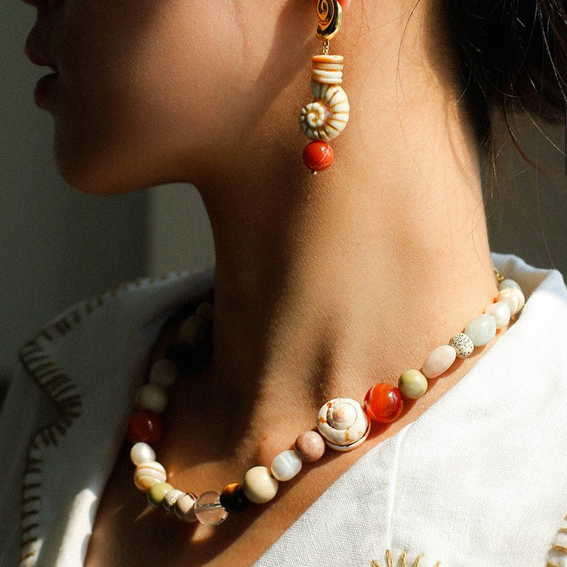 Ocean Encounter Artisan Treasure Bead Necklace - floysun