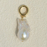 Ocean-Inspired Gemstone Shell Charm Pendant – Natural Stone & Pearl Personalized Jewelry Charm - floysun
