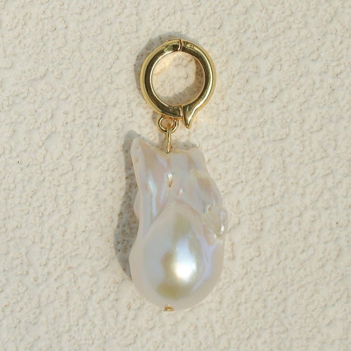 Ocean-Inspired Gemstone Shell Charm Pendant – Natural Stone & Pearl Personalized Jewelry Charm - floysun