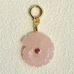 Ocean-Inspired Gemstone Shell Charm Pendant – Natural Stone & Pearl Personalized Jewelry Charm - floysun