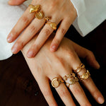 Ocean Seashell Conch Starfish Open Adjustable Rings - floysun