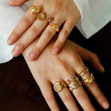 Ocean Seashell Conch Starfish Open Adjustable Rings - floysun