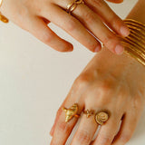 Ocean Seashell Conch Starfish Open Adjustable Rings - floysun