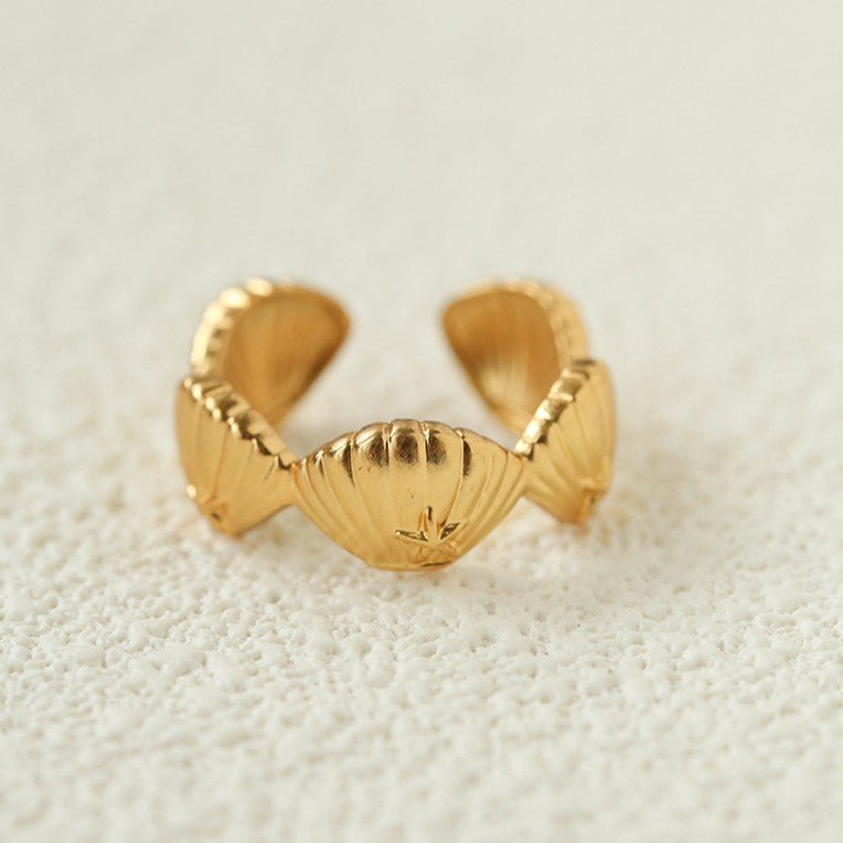 Ocean Seashell Conch Starfish Open Adjustable Rings - floysun