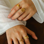 Ocean Seashell Conch Starfish Open Adjustable Rings - floysun