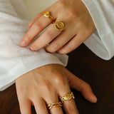 Ocean Seashell Conch Starfish Open Adjustable Rings - floysun