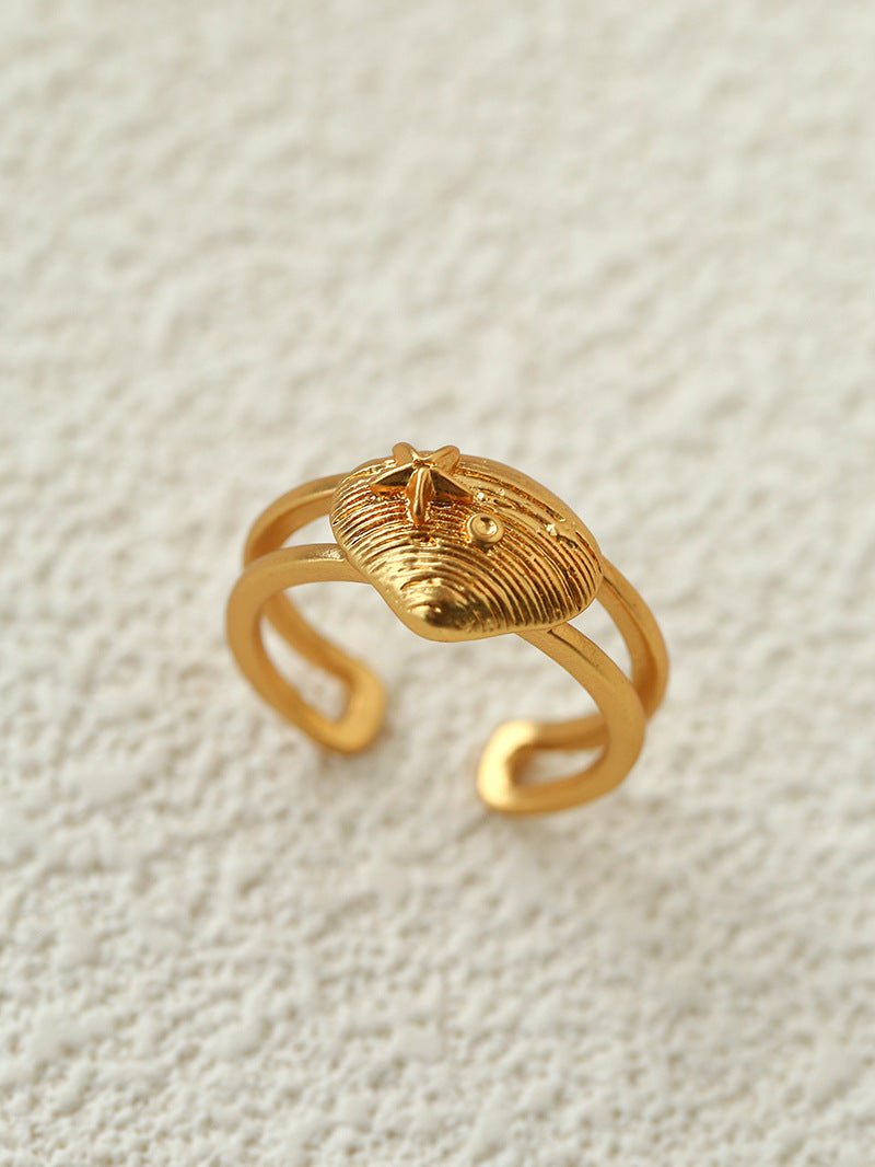 Ocean Seashell Conch Starfish Open Adjustable Rings - floysun