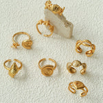 Ocean Seashell Conch Starfish Open Adjustable Rings - floysun