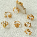 Ocean Seashell Conch Starfish Open Adjustable Rings - floysun
