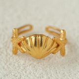 Ocean Seashell Conch Starfish Open Adjustable Rings - floysun