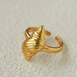 Ocean Seashell Conch Starfish Open Adjustable Rings - floysun