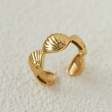 Ocean Seashell Conch Starfish Open Adjustable Rings - floysun