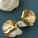 Ocean Style Shell & Paved Starfish Stud Earrings - floysun