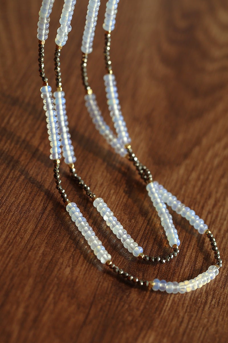 Opal & Gold Ore Beaded Necklace - floysun