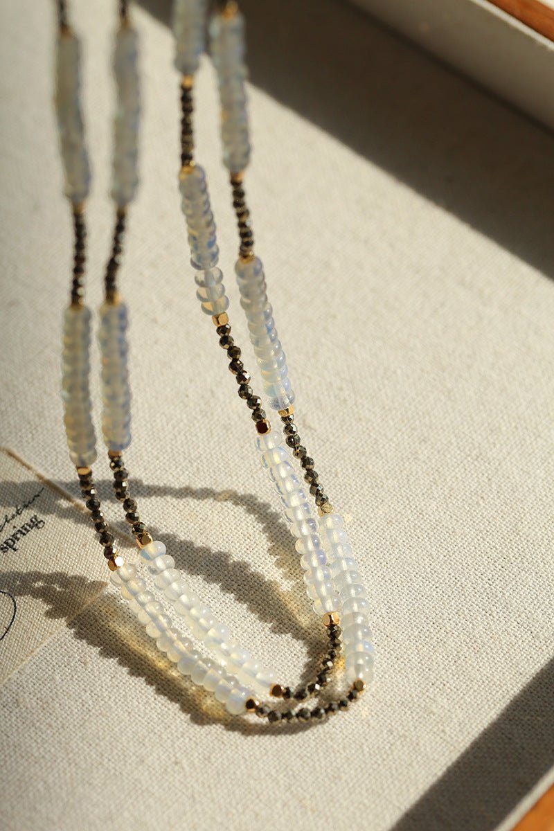 Opal & Gold Ore Beaded Necklace - floysun
