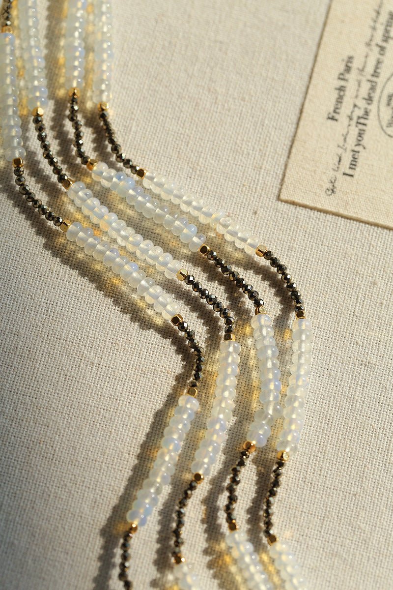 Opal & Gold Ore Beaded Necklace - floysun