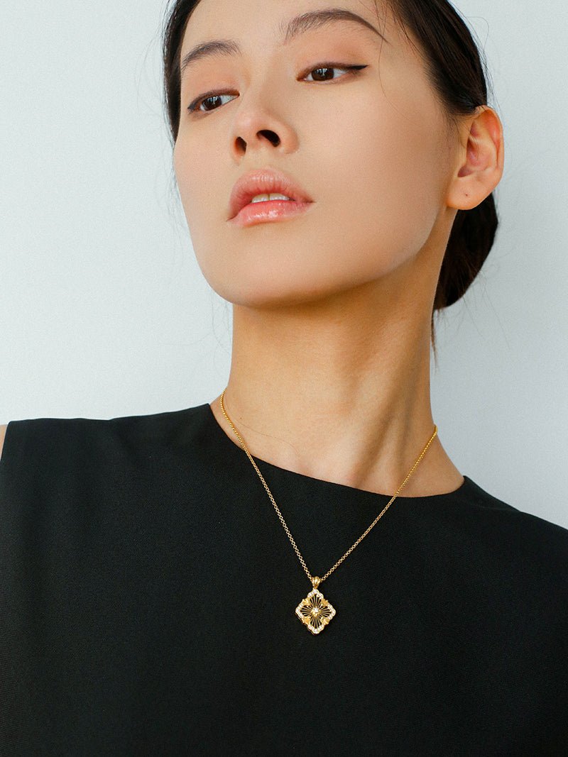 Opera Tulle Lace Clover Necklace - floysun