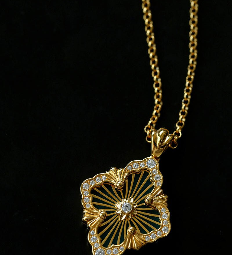 Opera Tulle Lace Clover Necklace - floysun