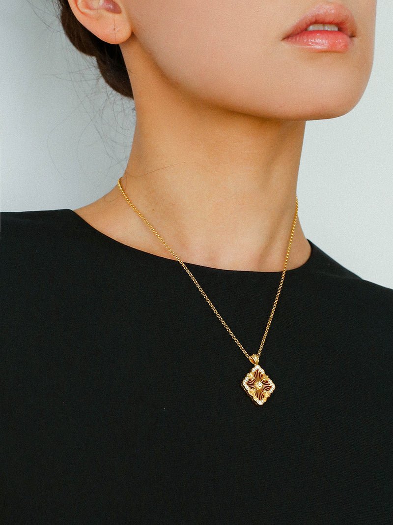 Opera Tulle Lace Clover Necklace - floysun