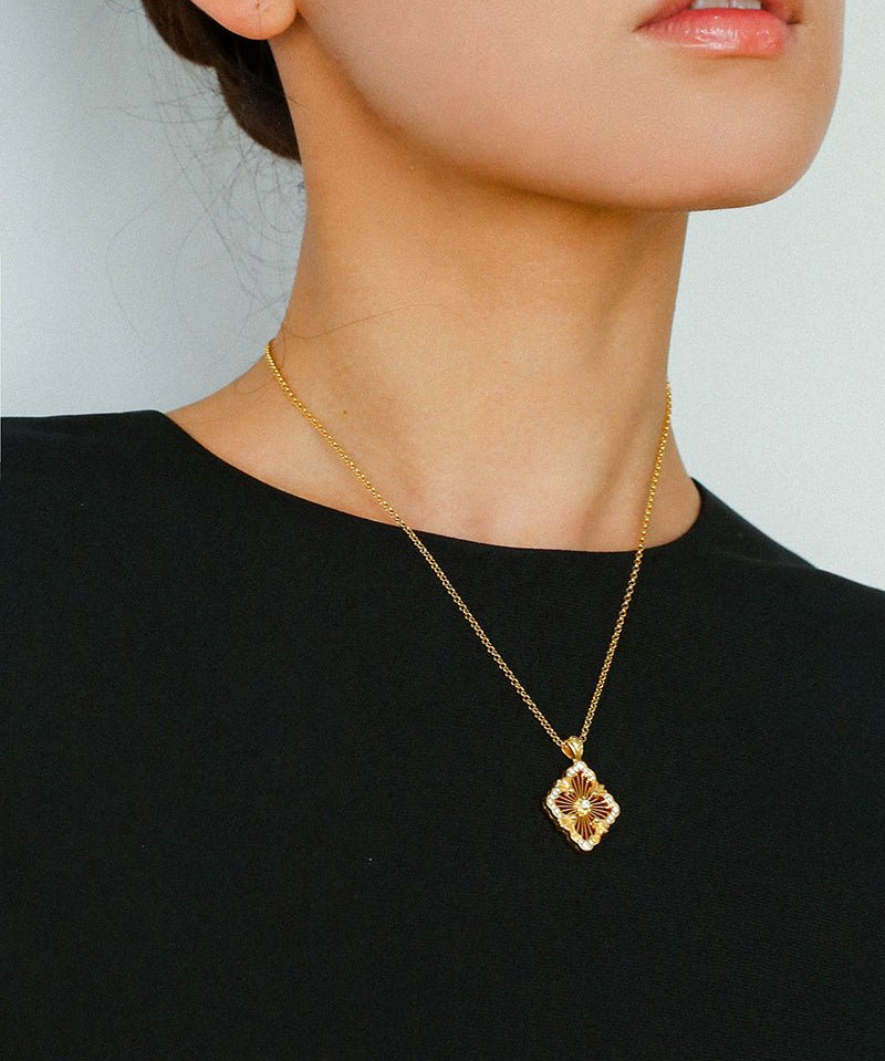 Opera Tulle Lace Clover Necklace - floysun