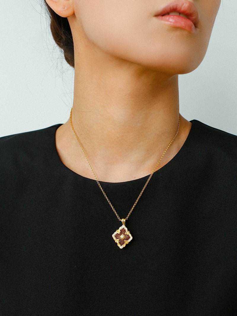 Opera Tulle Lace Clover Necklace - floysun