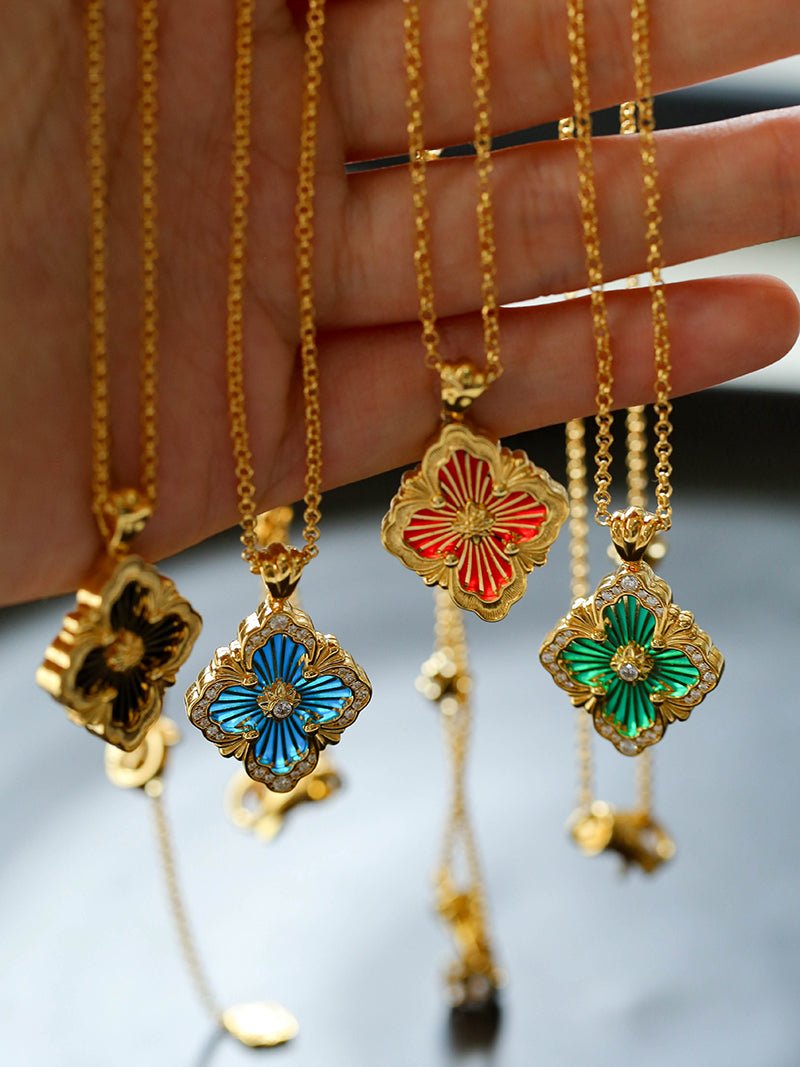 Opera Tulle Lace Clover Necklace - floysun