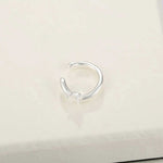 Organic Liquid Metal Ear Cuff - S925 Sterling Silver with Teardrop Zircon - floysun