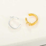 Organic Liquid Metal Ear Cuff - S925 Sterling Silver with Teardrop Zircon - floysun