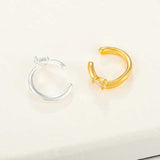 Organic Liquid Metal Ear Cuff - S925 Sterling Silver with Teardrop Zircon - floysun