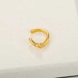 Organic Liquid Metal Ear Cuff - S925 Sterling Silver with Teardrop Zircon - floysun
