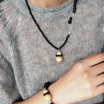 Oriental Blessing Ebony & Boxwood Gourd Beaded Bracelet - floysun