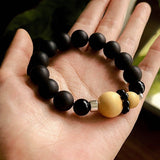 Oriental Blessing Ebony & Boxwood Gourd Beaded Bracelet - floysun