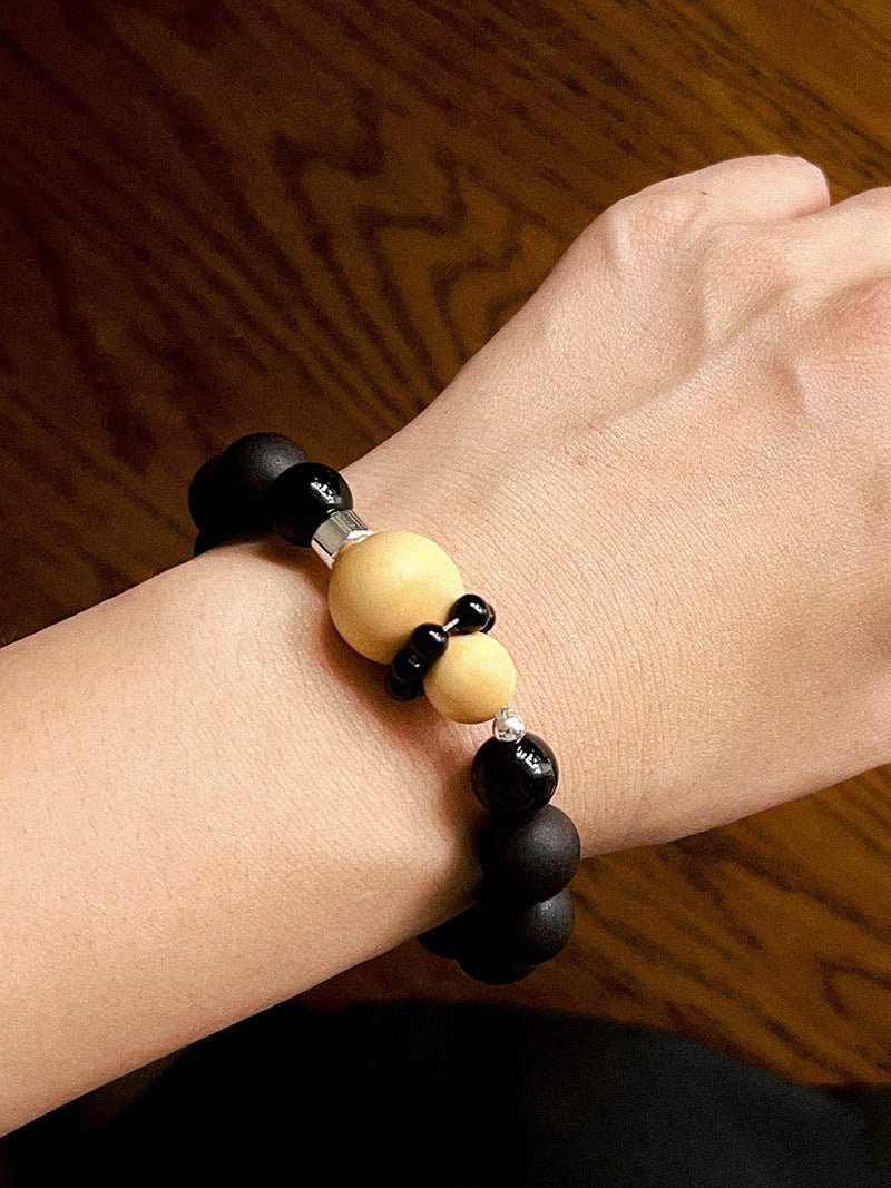 Oriental Blessing Ebony & Boxwood Gourd Beaded Bracelet - floysun