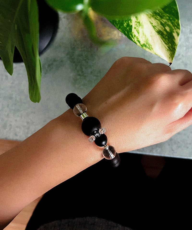 Oriental Blessing Ebony & Boxwood Gourd Beaded Bracelet - floysun