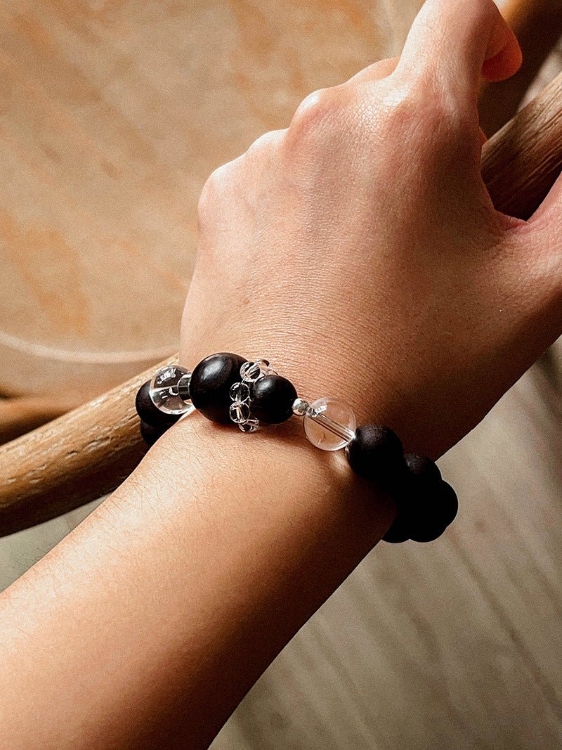 Oriental Blessing Ebony & Boxwood Gourd Beaded Bracelet - floysun