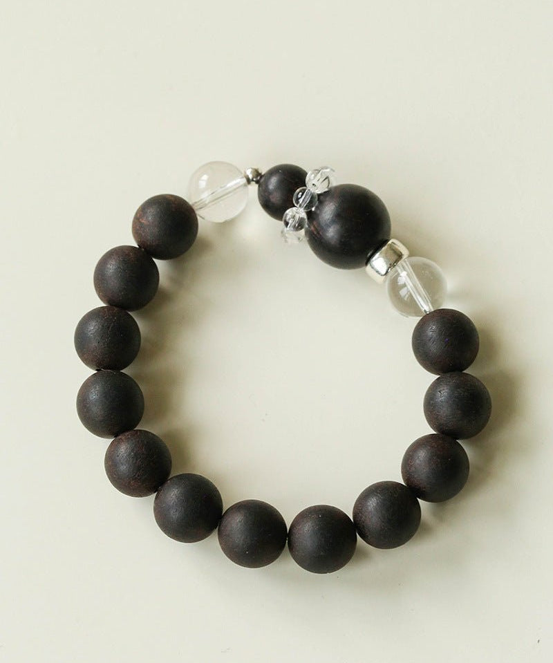 Oriental Blessing Ebony & Boxwood Gourd Beaded Bracelet - floysun