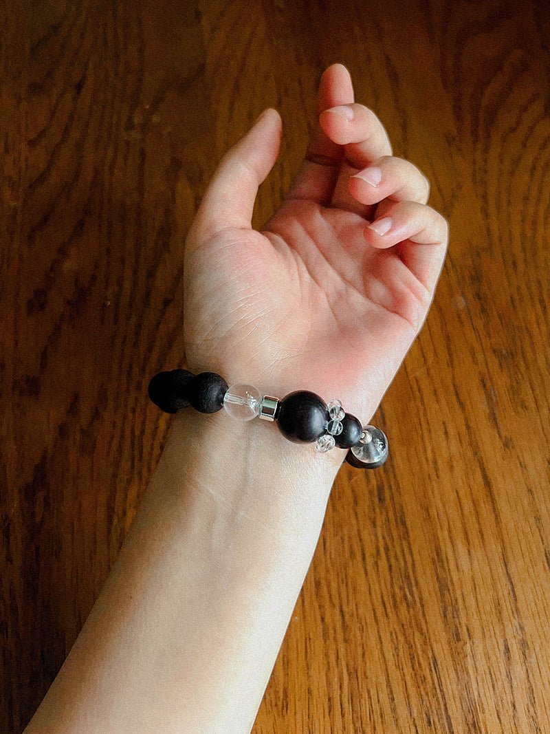 Oriental Blessing Ebony & Boxwood Gourd Beaded Bracelet - floysun